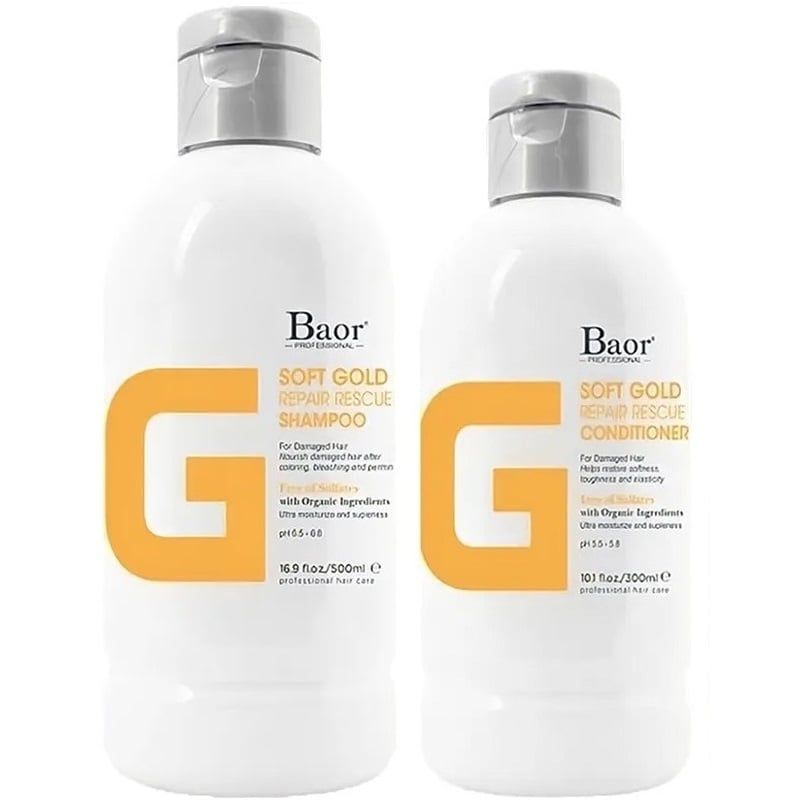 BAOR PROFESSIONAL - Shampoo Reparador + Acondicionador Baor G Soft Gold