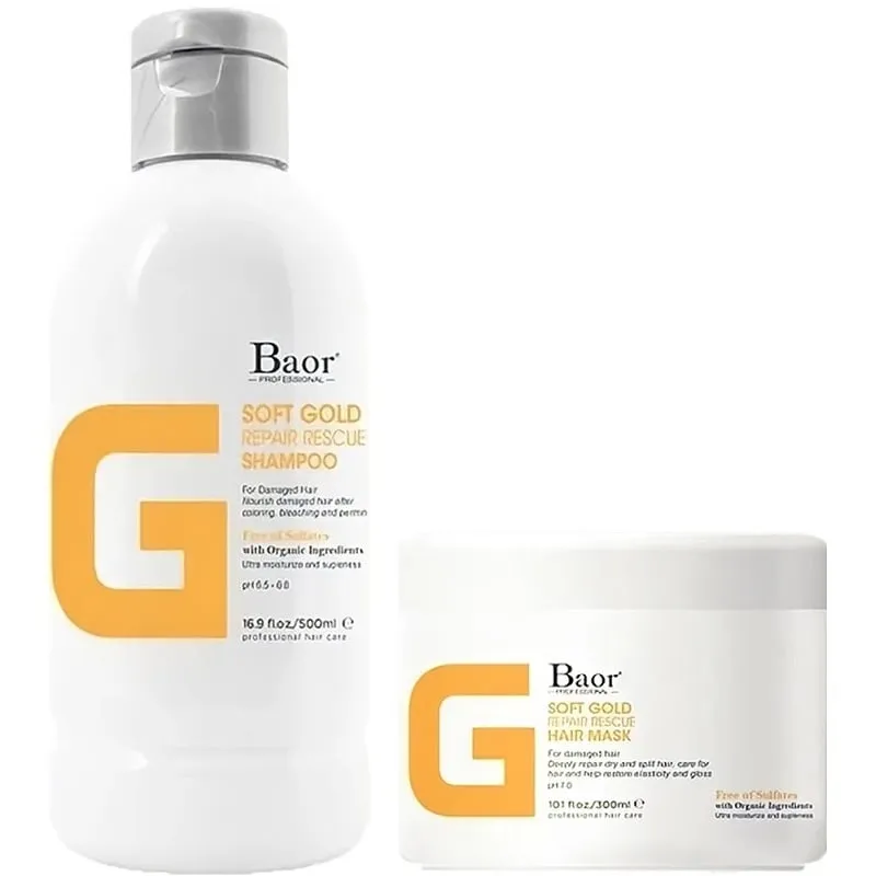 BAOR PROFESSIONAL - Shampoo Reparador + Mascarilla Baor G Soft Gold