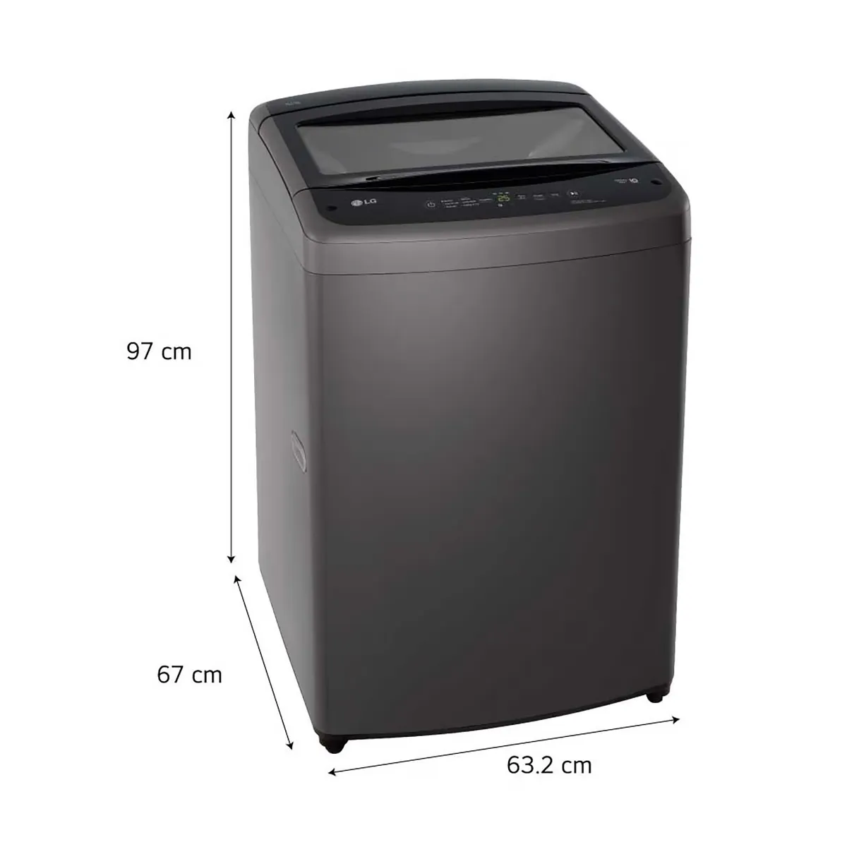 LG - Lavadora LG 16Kg Carga Superior Smart Inverter - WT16BVTB Negro