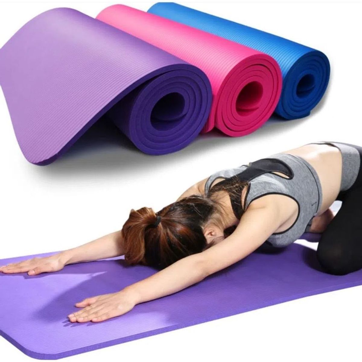 GENERICO - Colchoneta Yoga Mat Pilates Fitness 15mm - Negro