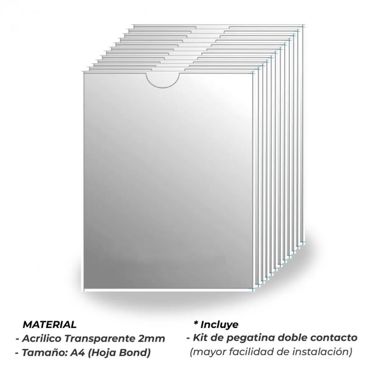 OEM - Portapapel de Acrilico A4 Vertical - Pack de 50 unidades