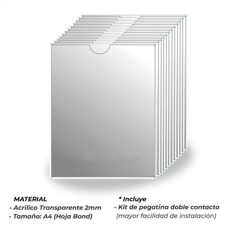OEM - Portapapel de Acrilico A4 - Pack de 50 unidades