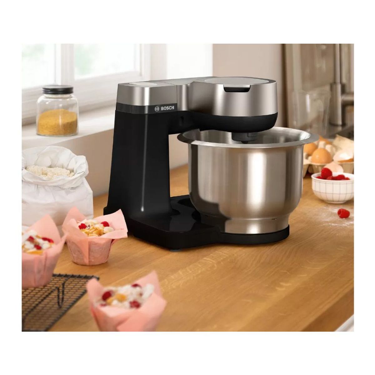 BOSCH - Batidora Bosch MUMS2VM00 de Pedestal 900 Watts Acero + Negro