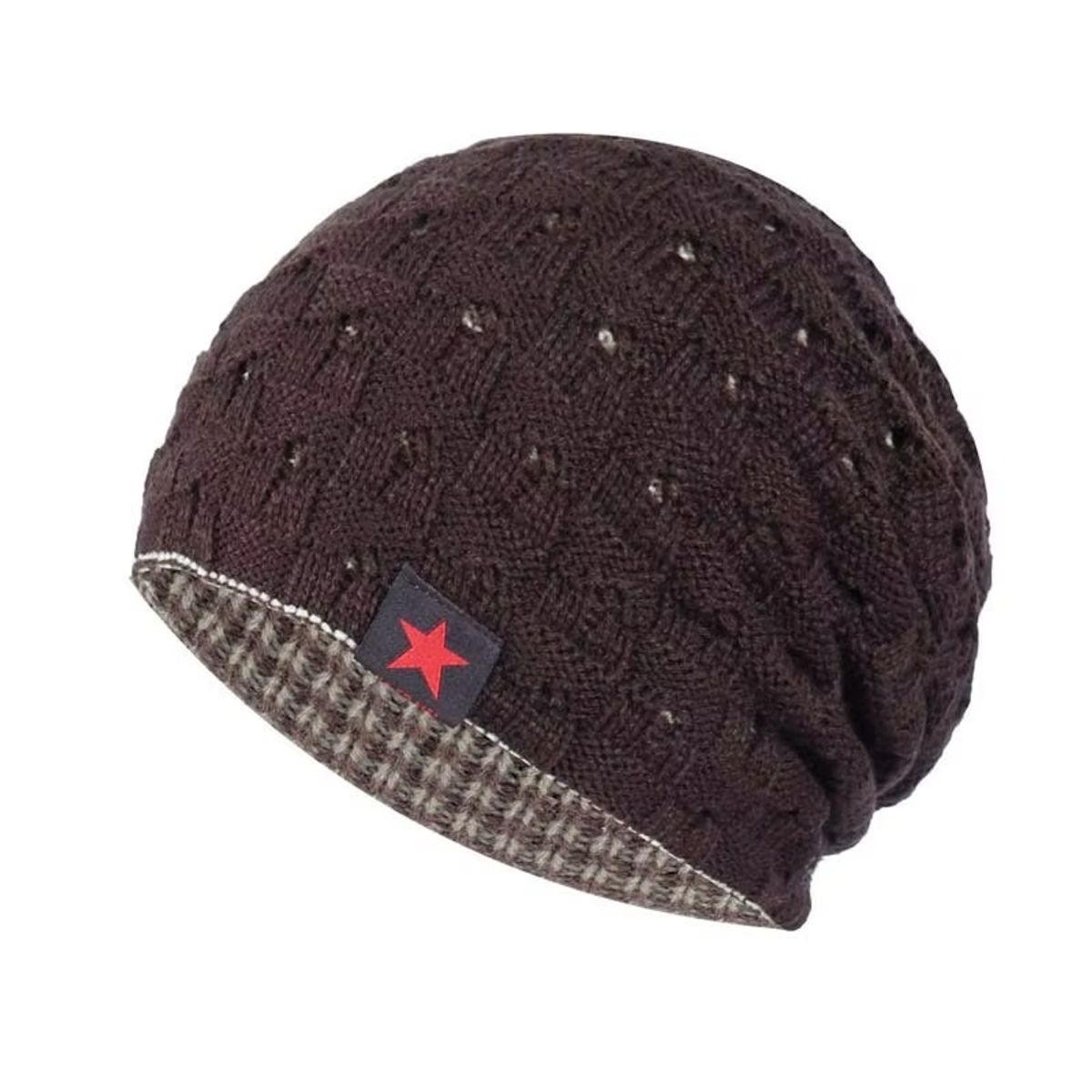 KAST PE - Beanie Reversible gorro Doble Cara  Marrón