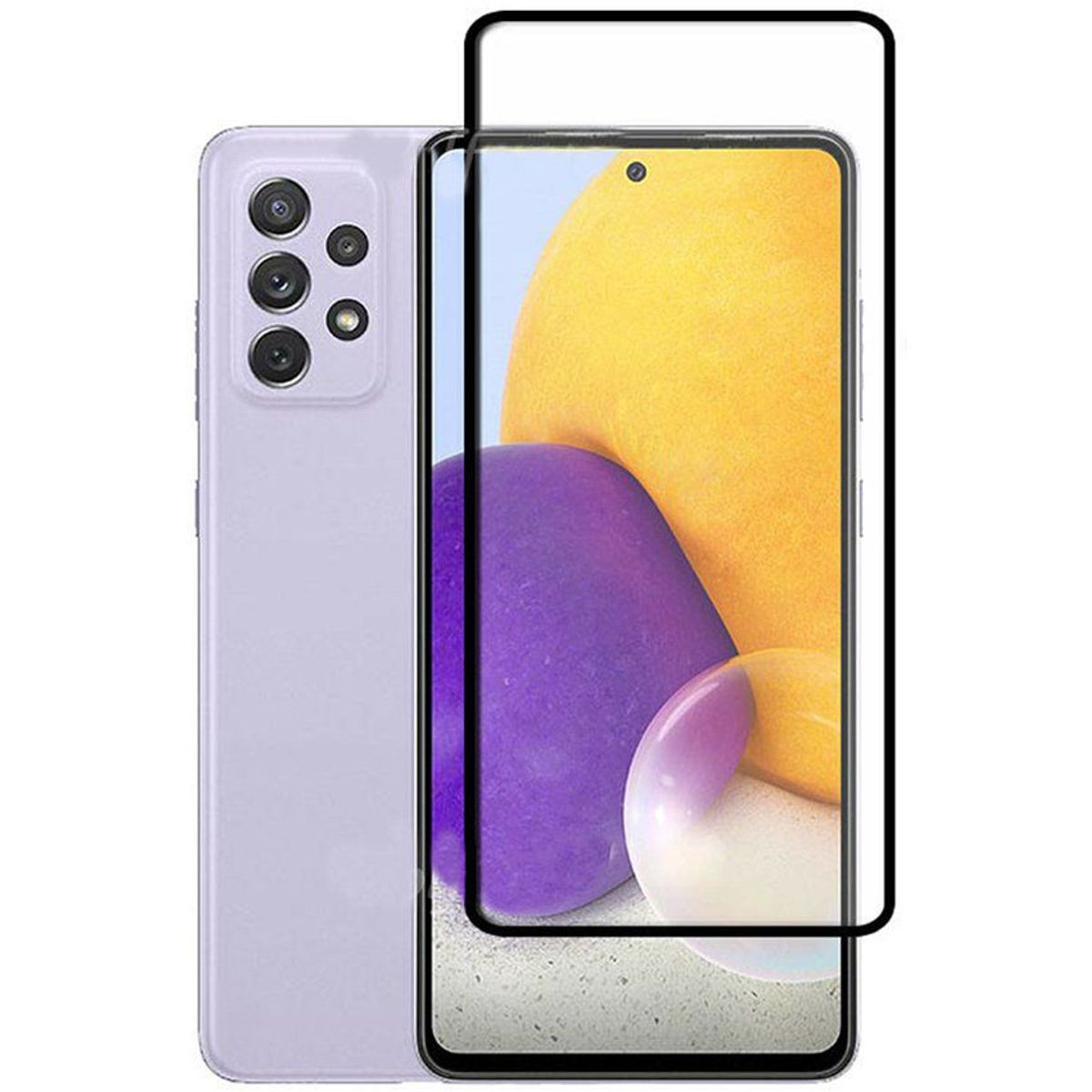 GENERICO - Vidrio Templado 11D para Samsung A72 - Negro