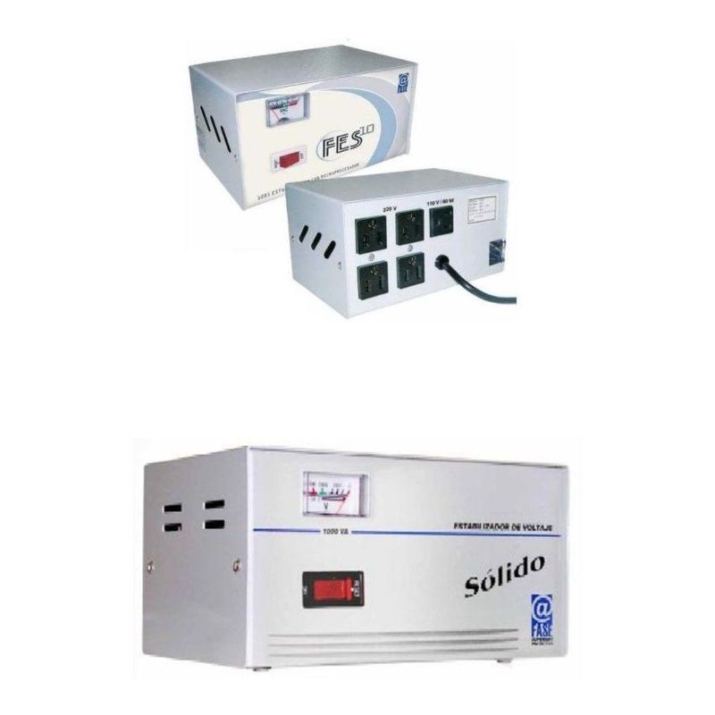 ELISE - Estabilizador elise FES-10 fase sólido 1.0kva 4 tomas a 220v 1 a 110v