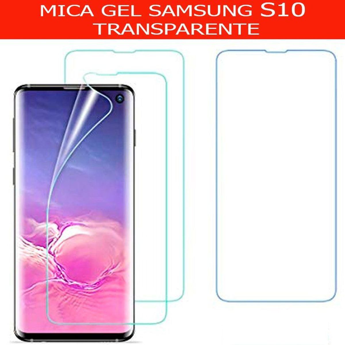 GENERICO - Mica Gel Samsung S10  S10 Plus Protector de Pantalla - Transparente