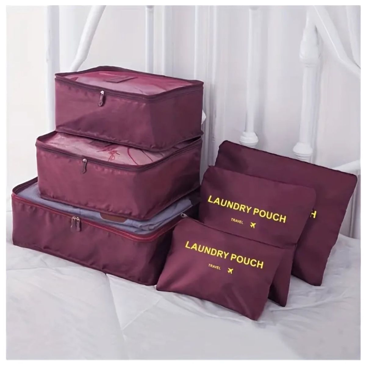 MINARI - Set 06 Organizadores de Maleta Ropa Bolsas Viaje 92B - Color Aleatorio