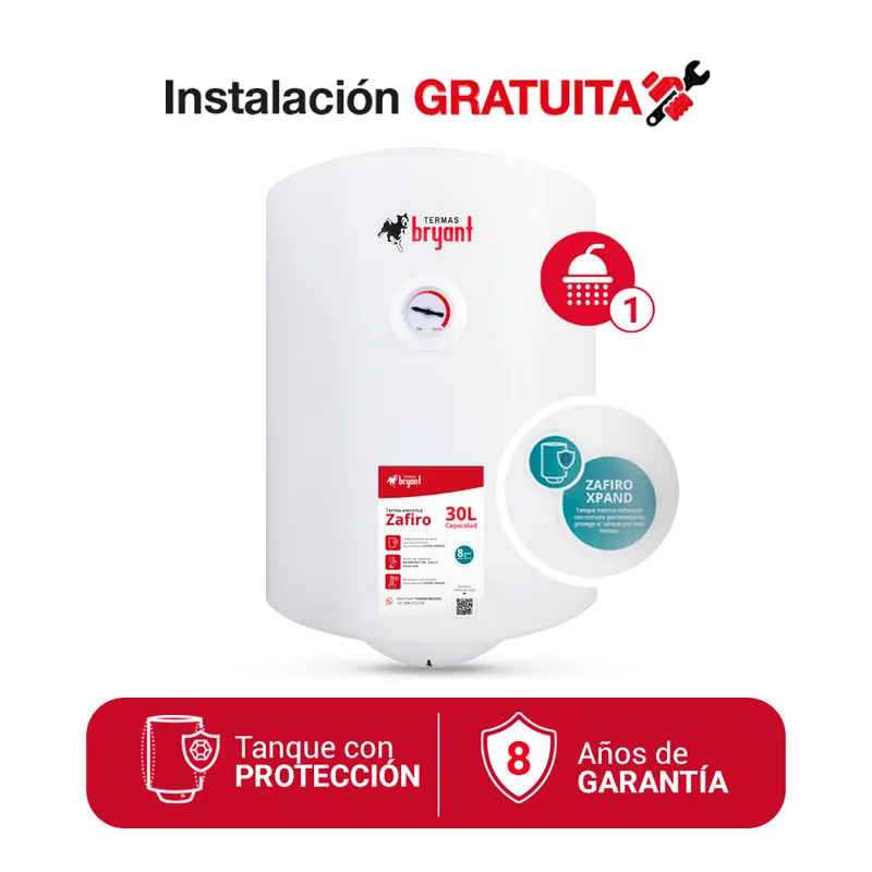 BRYANT - TERMA ELÉCTRICA 30 L BRYANT ZAFIRO