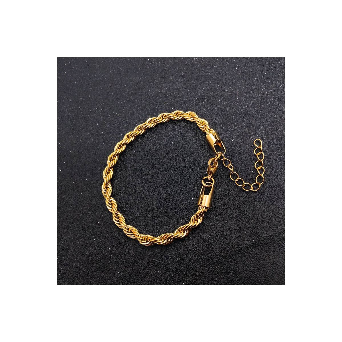 GENERICO - Brazalete de Hombre en Acero Inoxidable Dorado  BRA-21