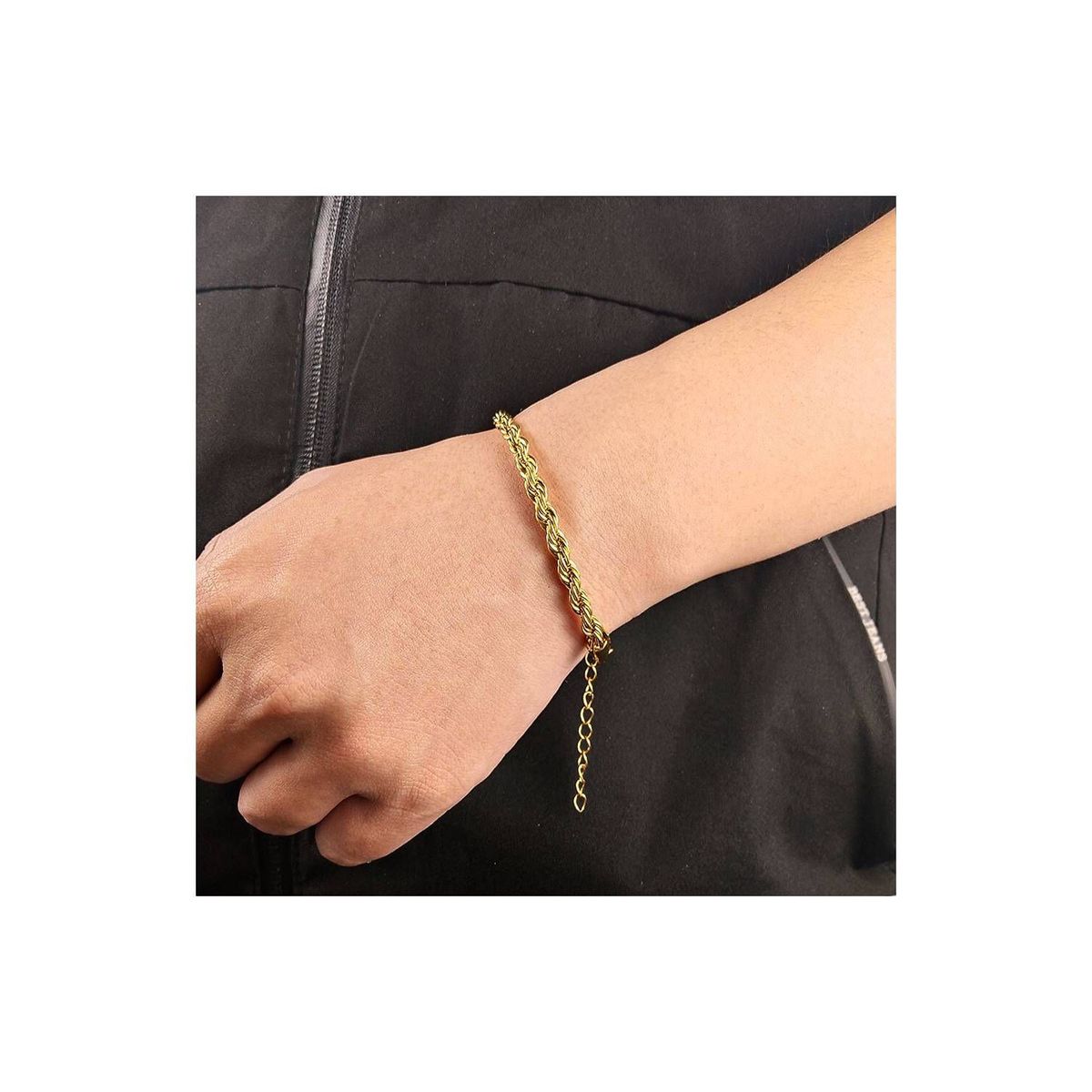 GENERICO - Brazalete de Hombre en Acero Inoxidable Dorado  BRA-21