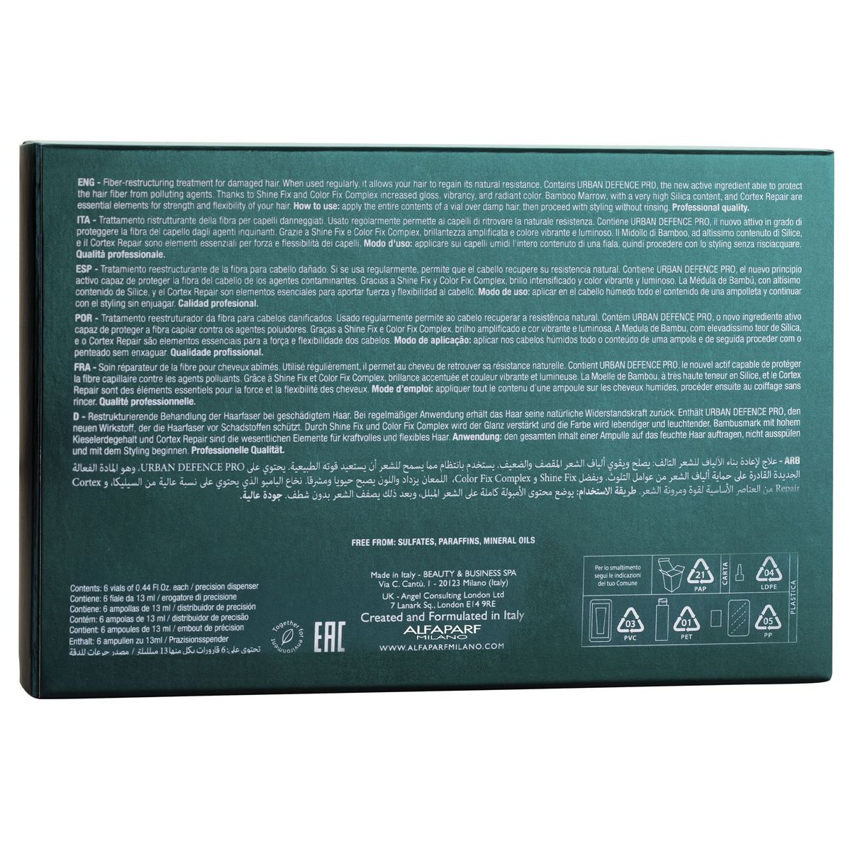 ALFAPARF MILANO - Ampolla Reparadora Reparative Lotion Alfaparf Reconstruction 6x13ml