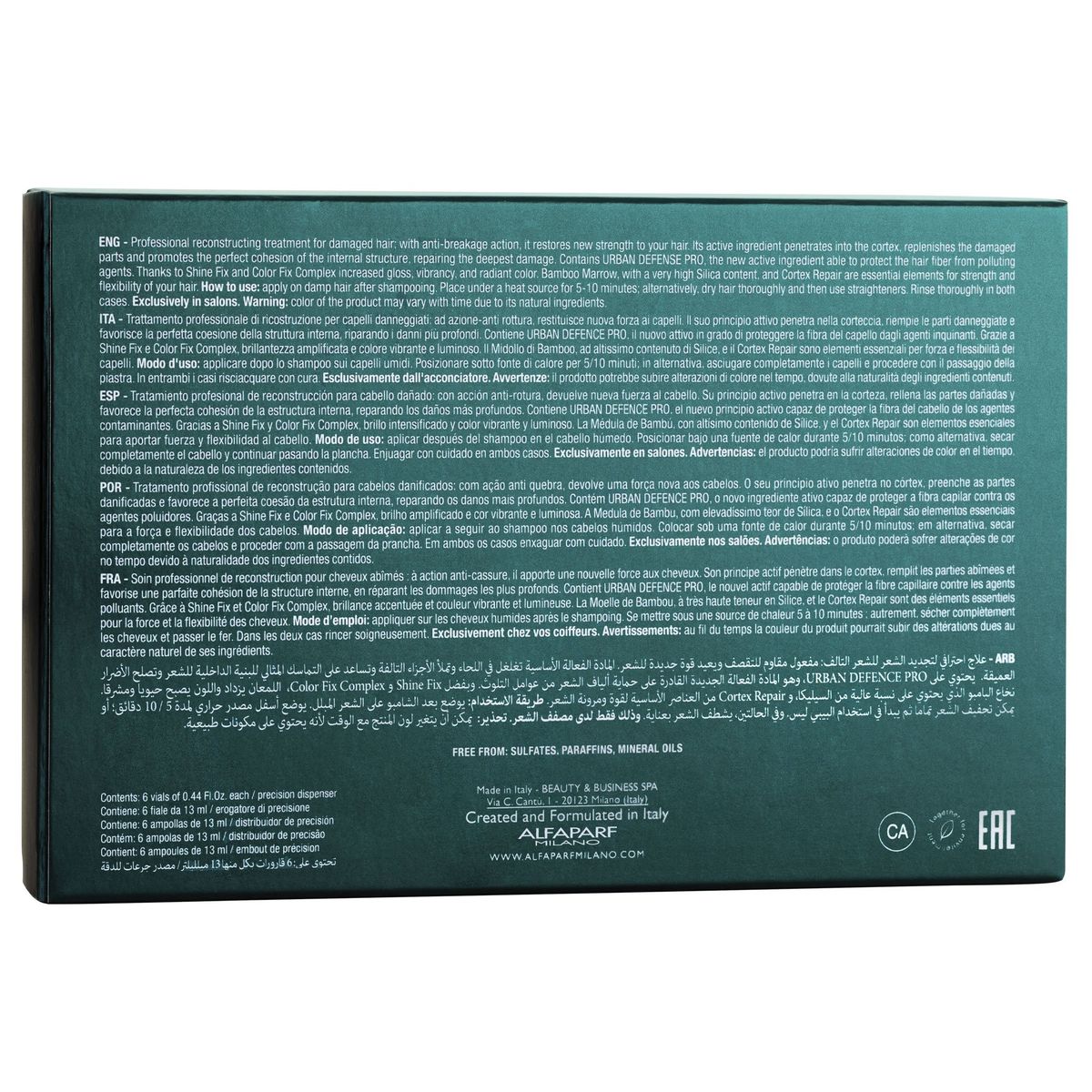 ALFAPARF MILANO - Ampolla Reparadora SOS Emergency Oil Alfaparf Reconstruction 6x13ml