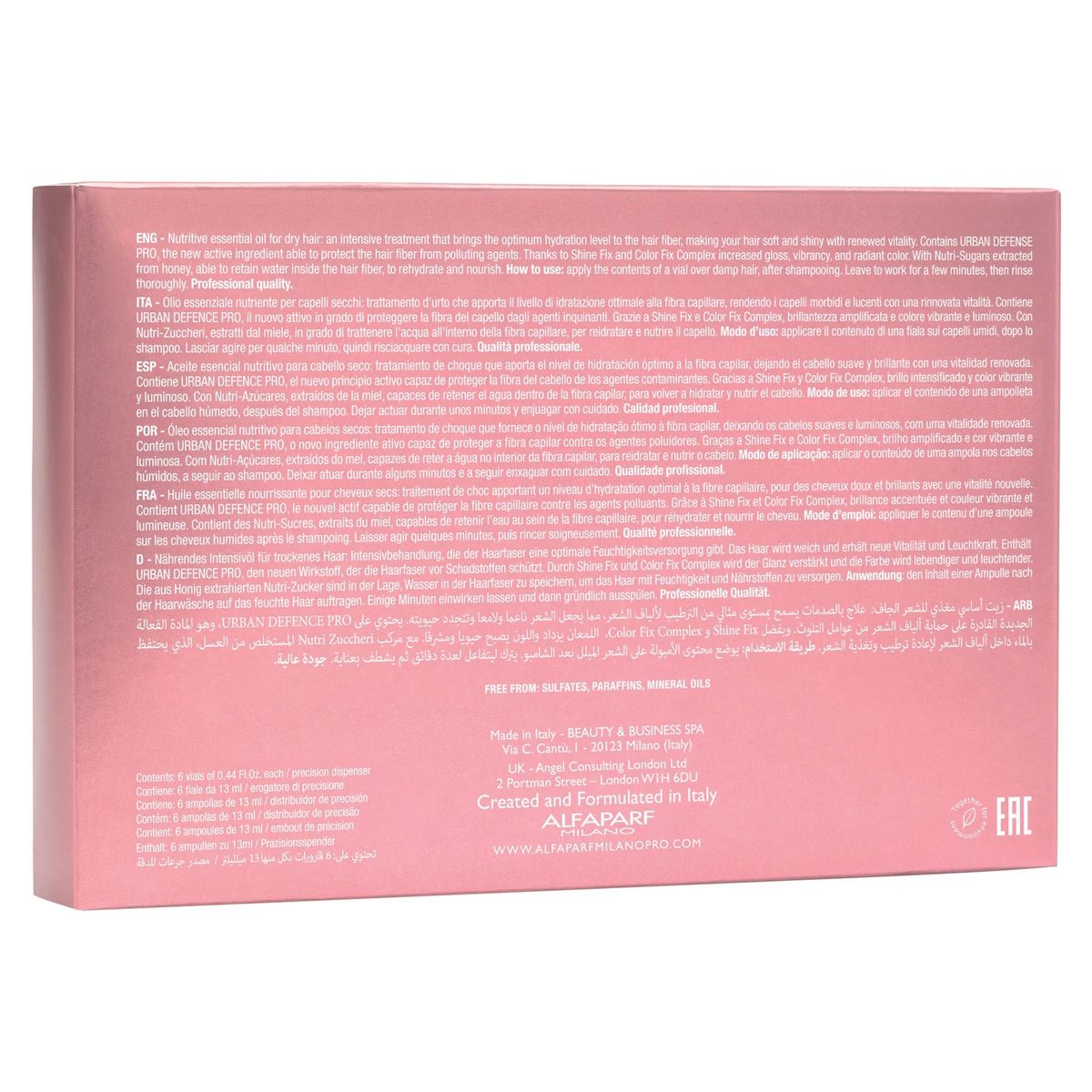 ALFAPARF MILANO - Ampolla Aceite Nutritivo Essential Oil Alfaparf Moisture 6x13ml