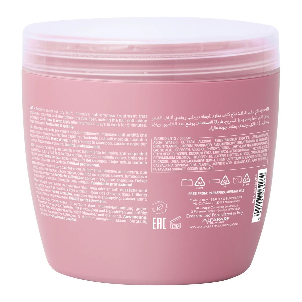 ALFAPARF MILANO - Mascarilla Nutritiva Alfaparf Moisture Nutritive Mask 500ml