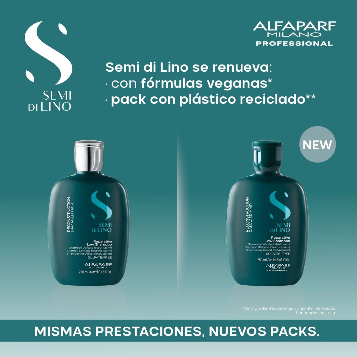 ALFAPARF MILANO - Shampoo Reparador Sin Sal 250ml + Mascarilla Alfaparf Reconstruction