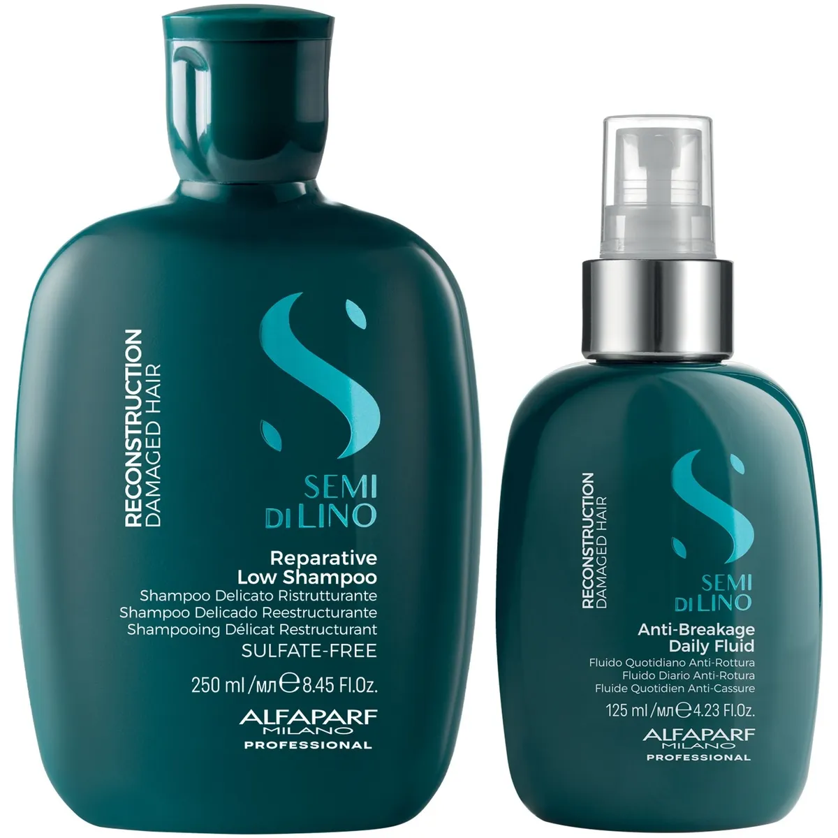 ALFAPARF MILANO - Shampoo Reparador Sin Sal 250ml + Spray Alfaparf Reconstruction