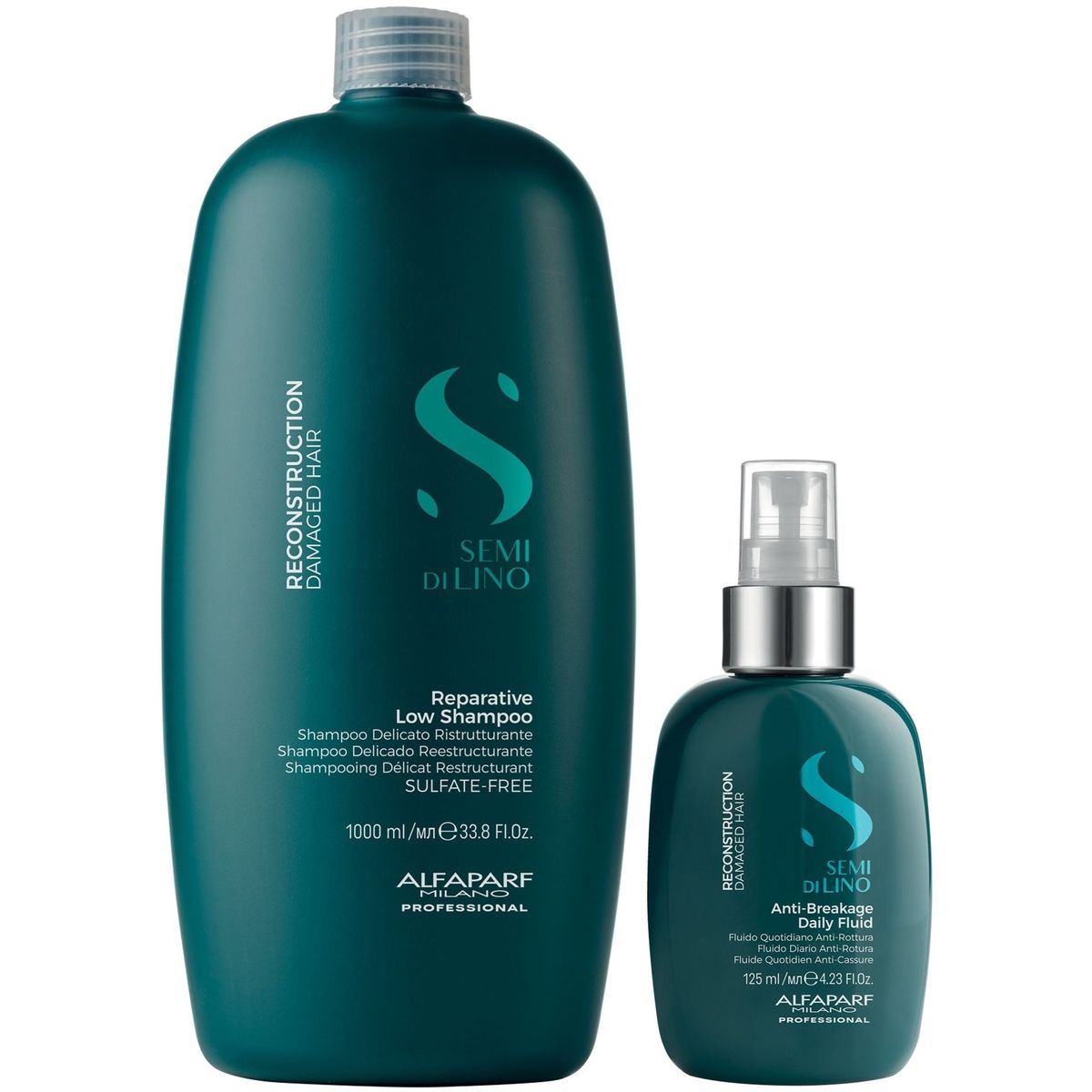ALFAPARF MILANO - Shampoo Reparador Sin Sal 1000ml + Spray Alfaparf Reconstruction