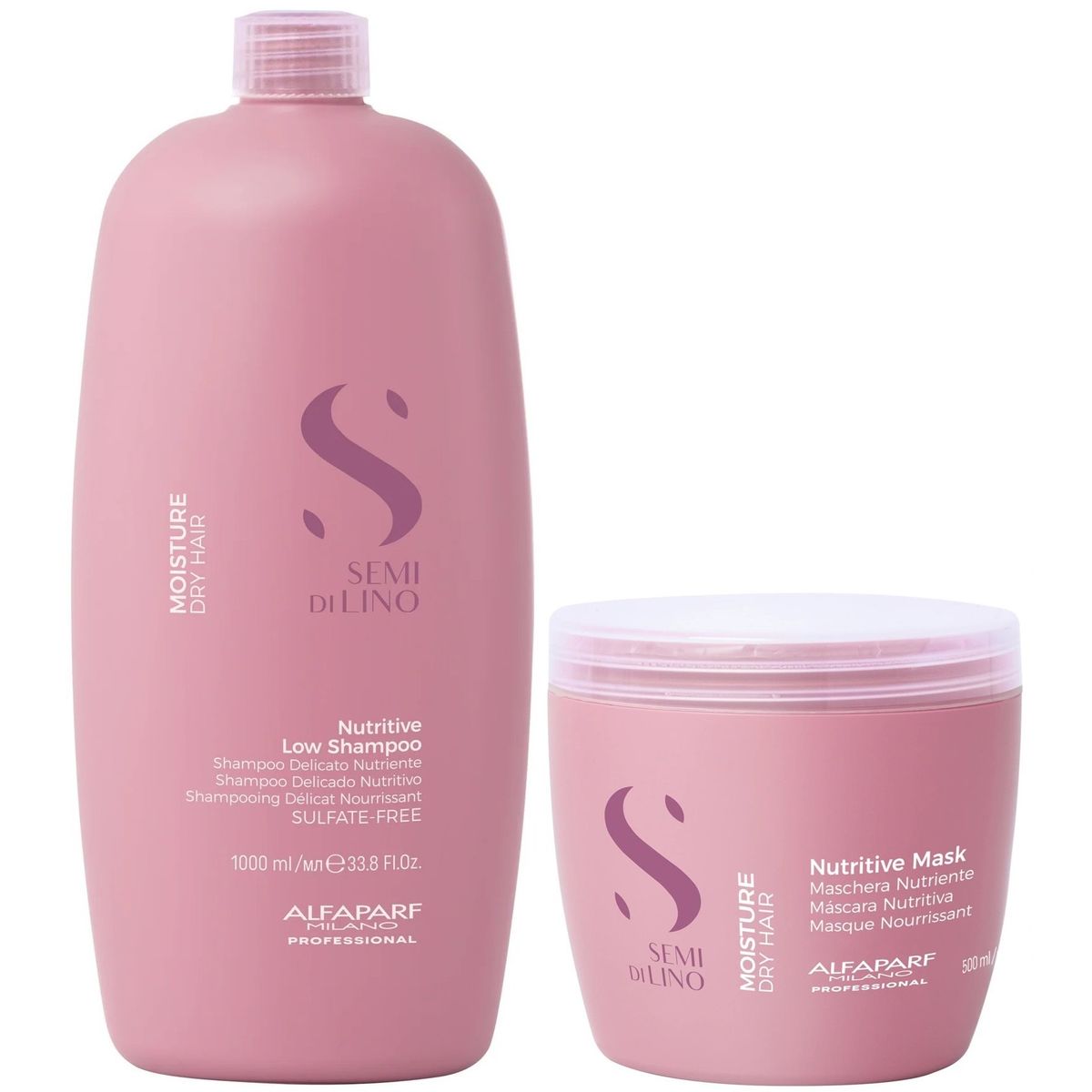 ALFAPARF MILANO - Shampoo Nutritivo Sin Sal 1000ml + Mascarilla Alfaparf Moisture