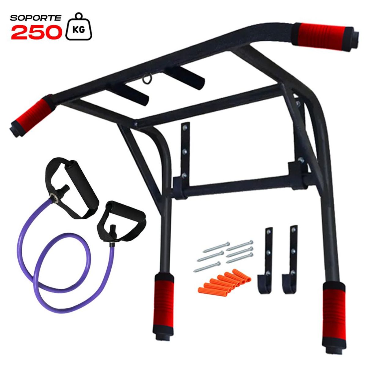 HOLGU - Barra Para Dominadas 2 en1 Paralelas + Liga Resistencia