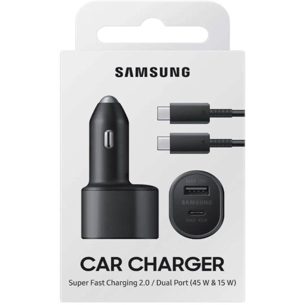 SAMSUNG - Cargador Auto Samsung 45W Súper Fast Charging Original Negro