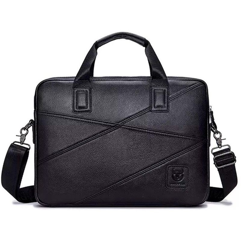 BULLCAPTAIN - Maletin maleta cuero genuino bullcaptain negro caballeros