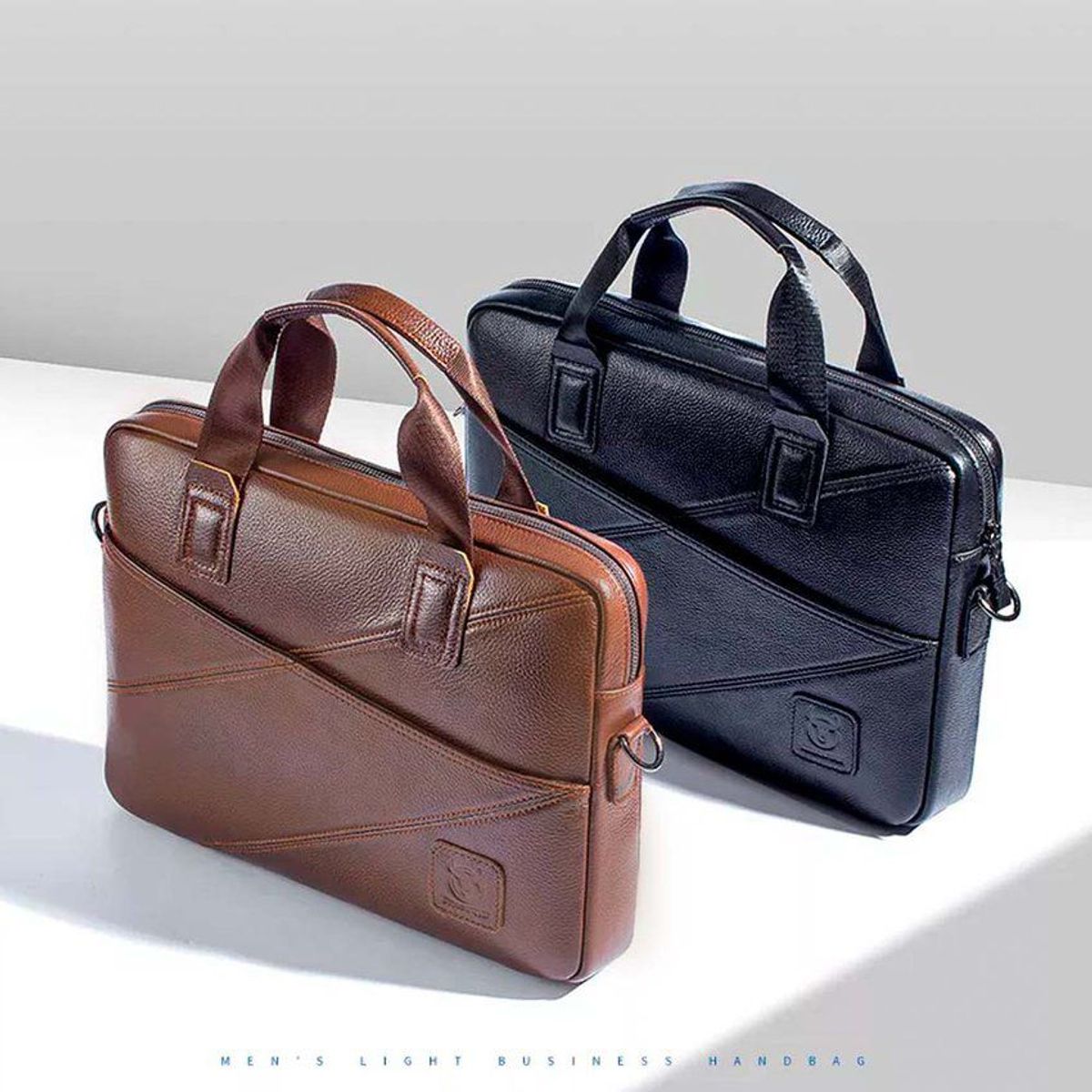 BULLCAPTAIN - Maletin maleta cuero genuino bullcaptain negro caballeros