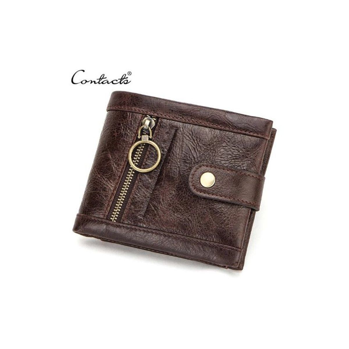 CONTACTS - Billetera de cuero genuino vacuno contact marrón hombres