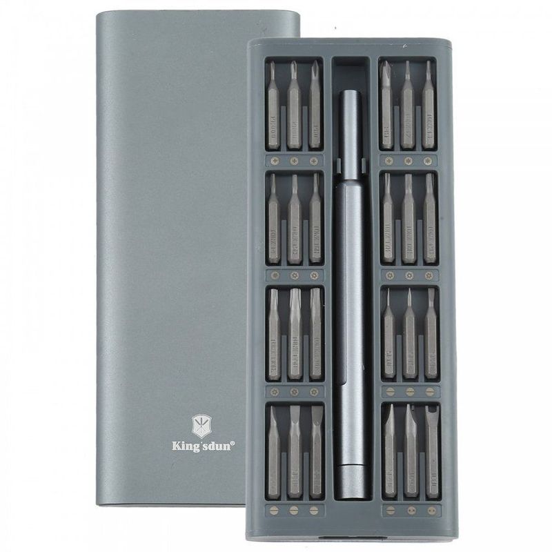 KINGSDUN - Destornillador Manual Acero Inox. Magnetico Kingsdun 48 puntas en 1