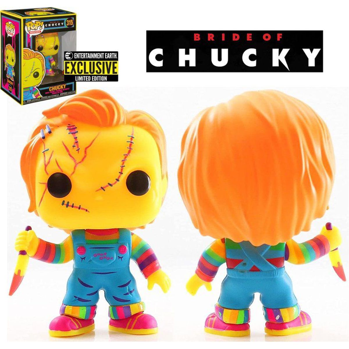 FUNKO - Funko Pop Chucky Black Light - Terror La novia de Chucky exc