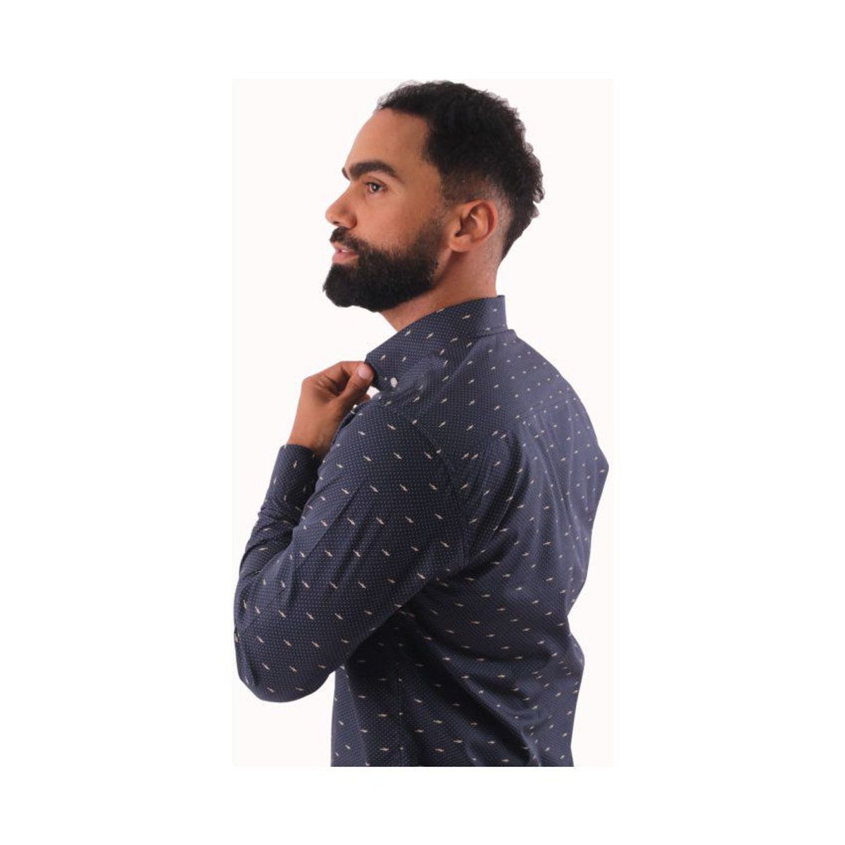 GENERICO - Camisa Manga Larga Clásico Hombre Algodón - Azul