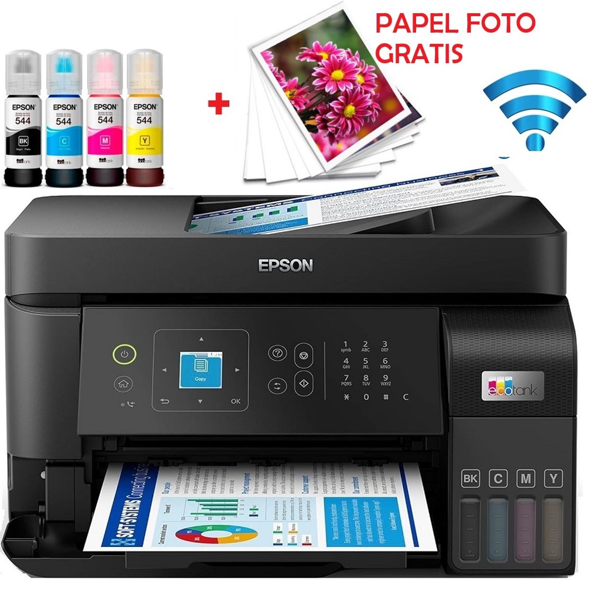 EPSON - Impresora Epson  EcoTank L5590 Multifuncional Fax USB LAN Wi-Fi
