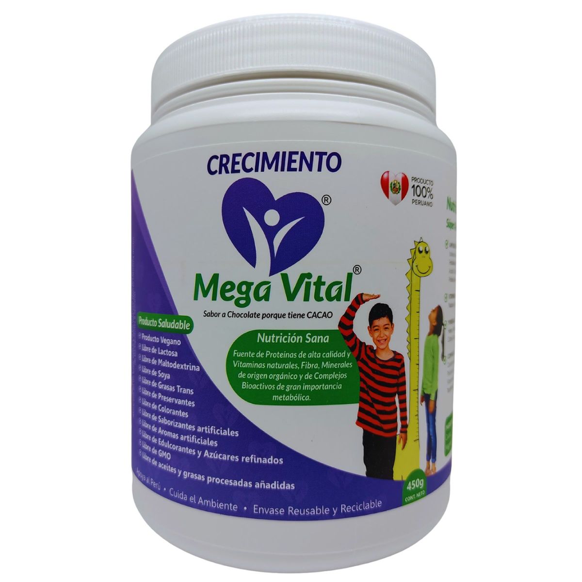 MEGA VITAL - Mega Vital KIDS Crecimiento - 450GR- Sabor a Chocolate