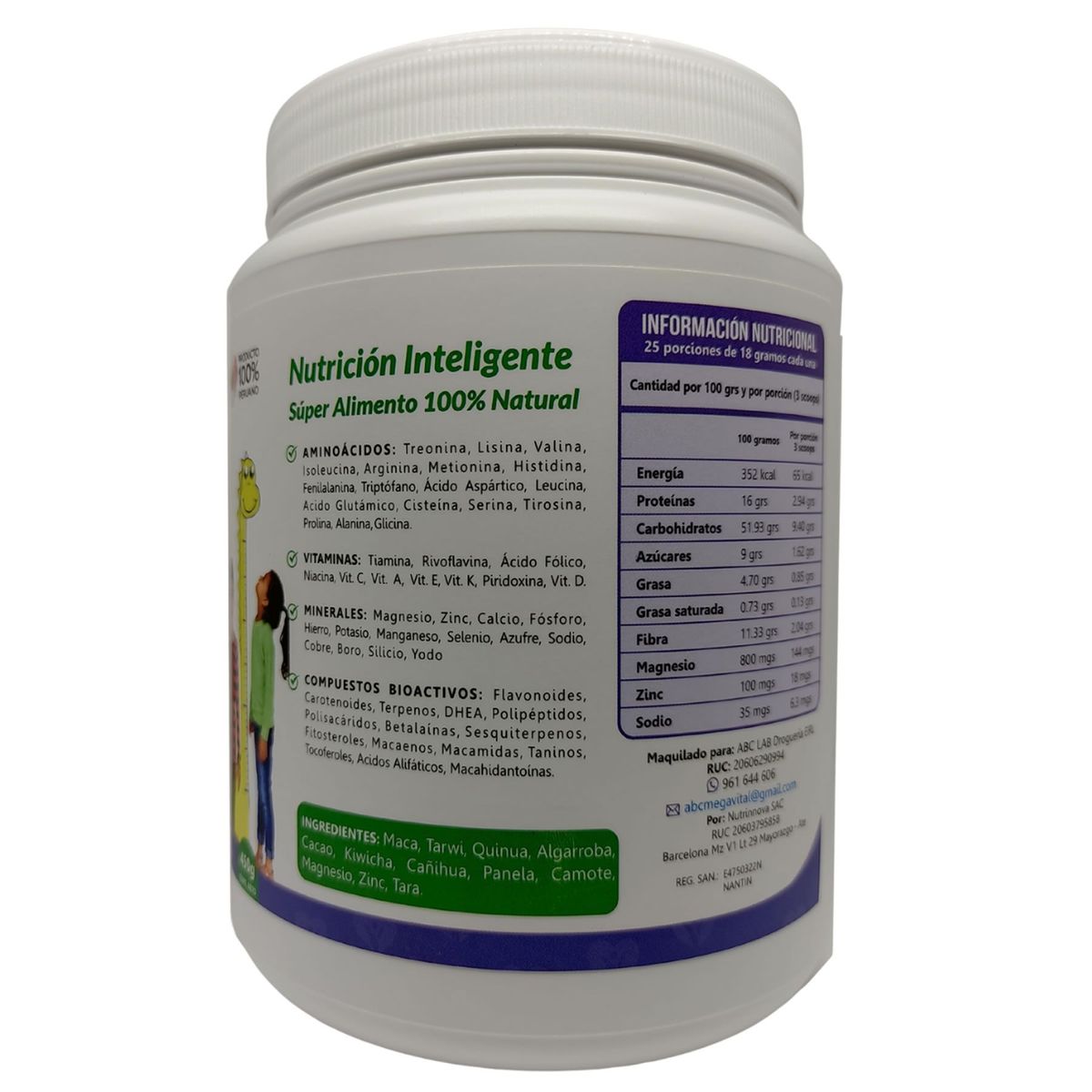 MEGA VITAL - Mega Vital KIDS Crecimiento - 450GR- Sabor a Chocolate