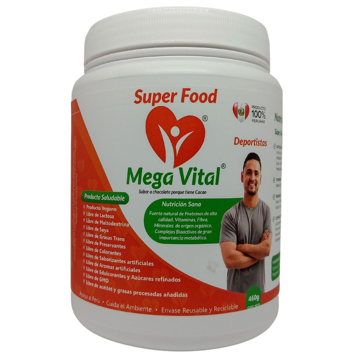 MEGA VITAL - Mega Vital Super Food - 460 gr - Sabor a Chocolate