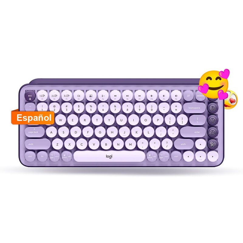 LOGITECH - teclado Logitech pop Keys Mecanico Bluetooth - Lila