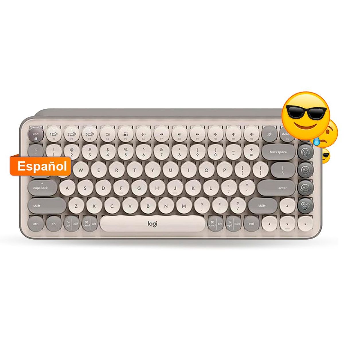 LOGITECH - Teclado Mecánico Logitech Pop Keys Mecanico Bluetooth Wireless - Gris