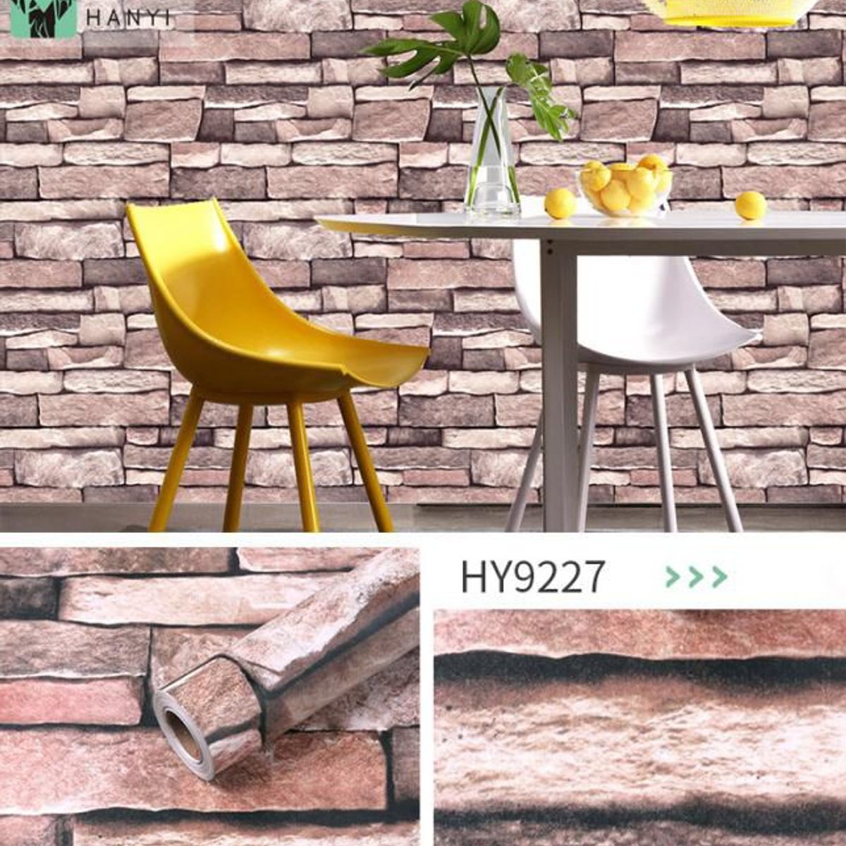 GENERICO - Papel tapiz autoadhesivo  - ROLLO 10m x 45cm HY9227