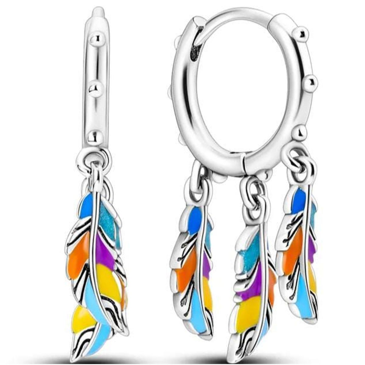 AFRODITA - Aretes de Mujer de Plata 925 Modelo Feathers