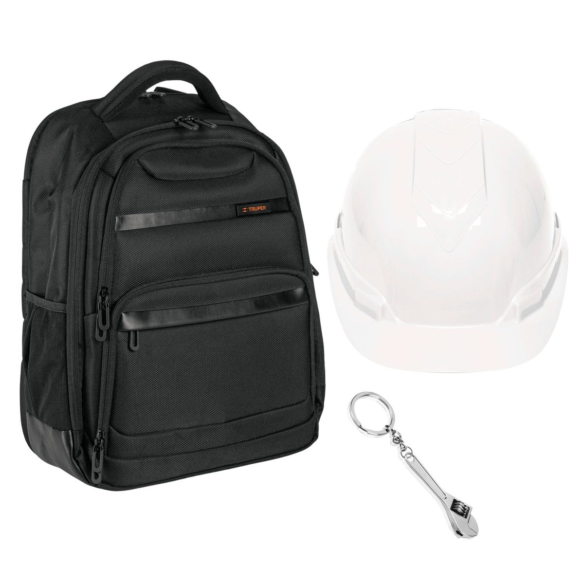 TRUPER - kit ingeniero mochila portalaptop casco de ingeniero casco blanco