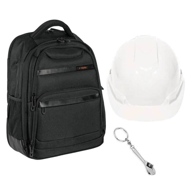 TRUPER - kit ingeniero mochila portalaptop casco de ingeniero casco blanco