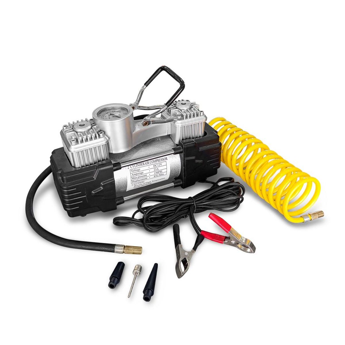 OREGON - Compresor Aire Doble Piston Auto Camion Bus Inflador Llanta