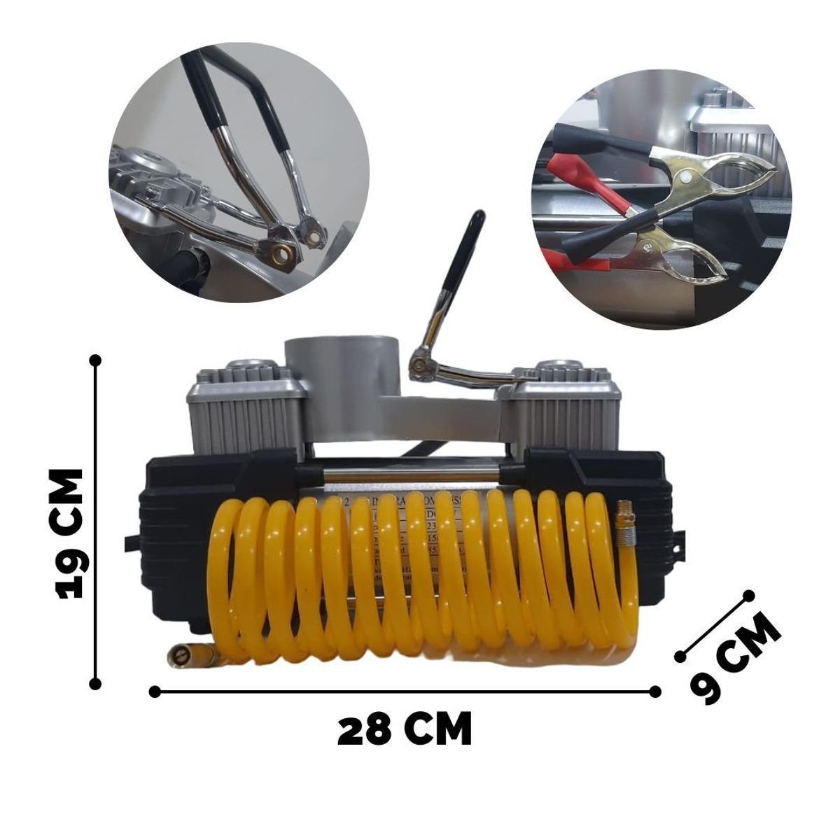 OREGON - Compresor Aire Doble Piston Auto Camion Bus Inflador Llanta