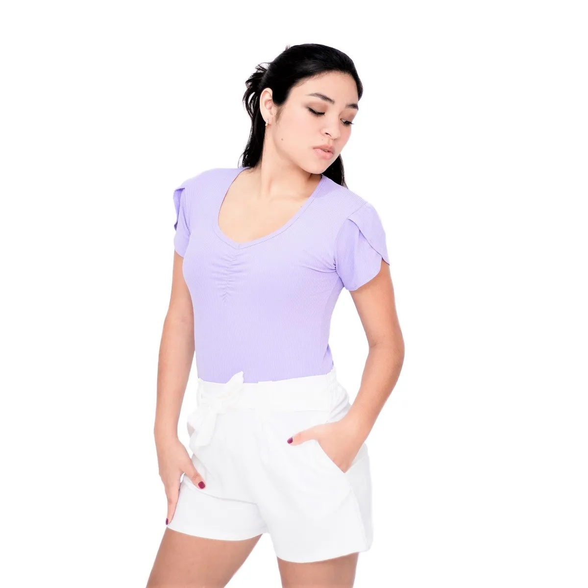 PYT - Polo Algodón Rib Manga Corta Mujer