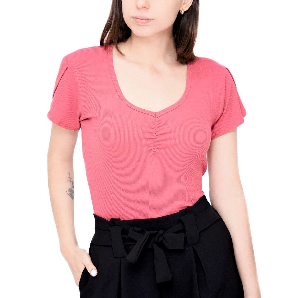 PYT - Polo Algodón Rib Manga Corta Mujer