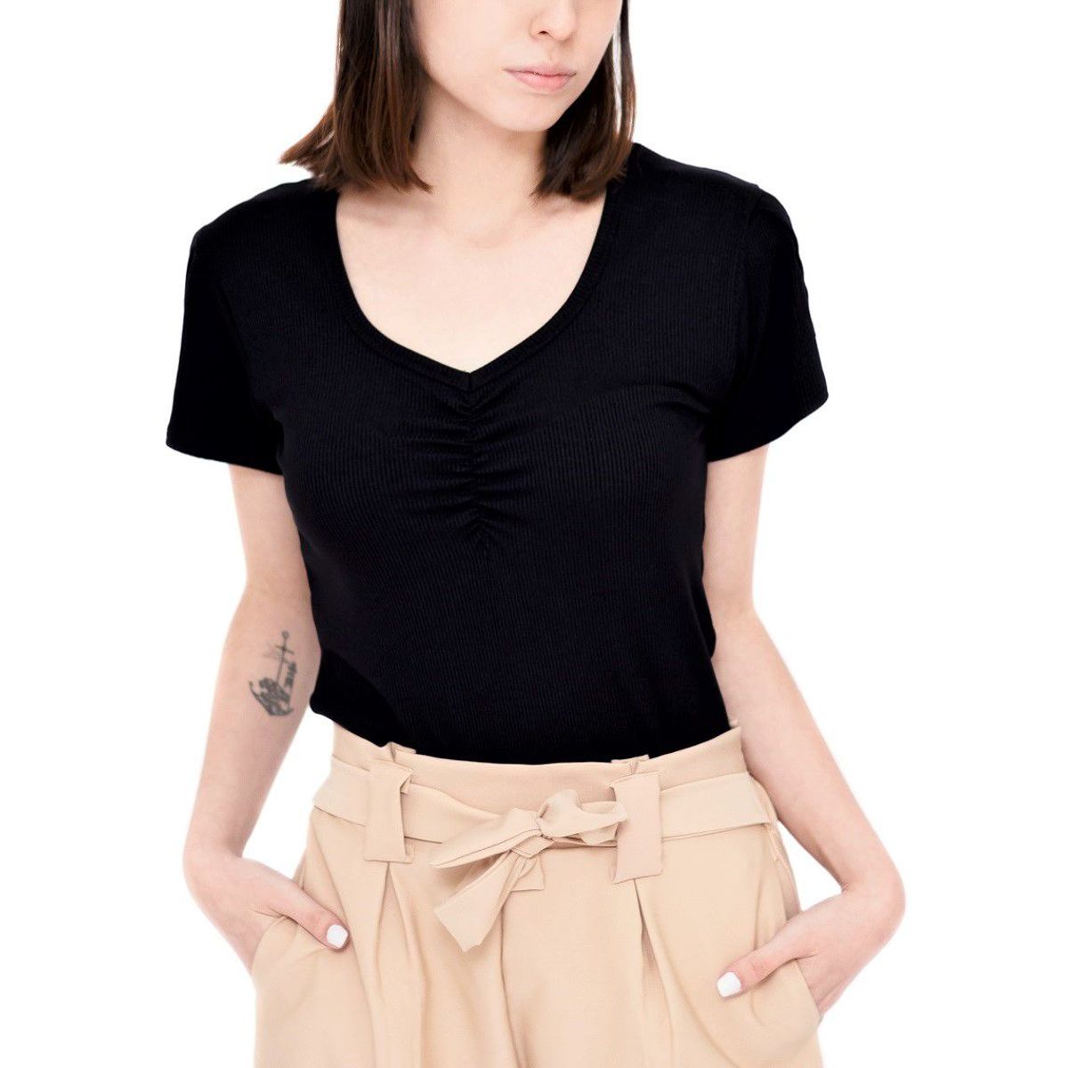 PYT - Polo Algodón Rib Manga Corta Mujer