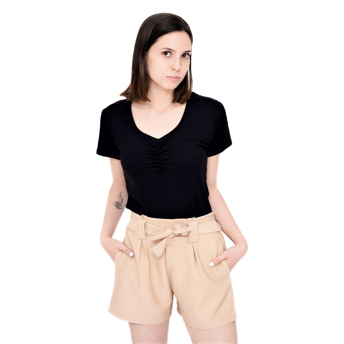 PYT - Polo Algodón Rib Manga Corta Mujer