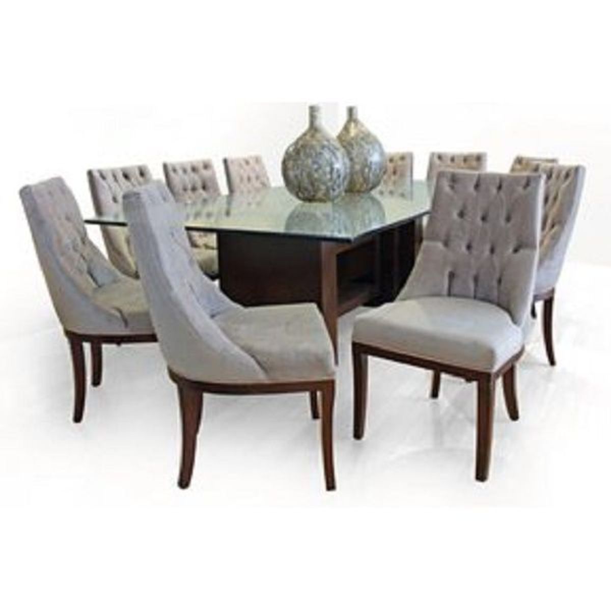 DMUEBLES - Juego De Comedor 10 Sillas Glassy Ii