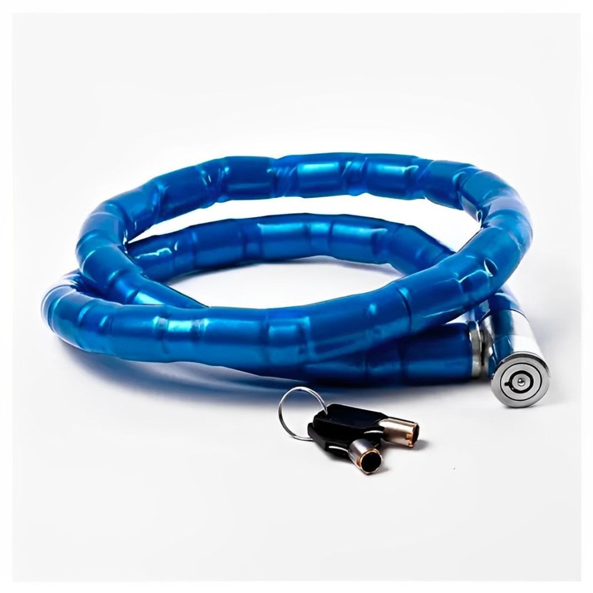 OREGON - Cadena Moto 1.5 Mts Azul Forrada Seguridad Bicicleta