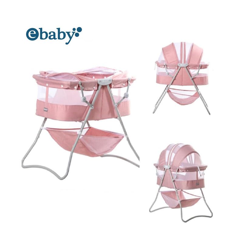 EBABY - Cuna Plegable Portatill Recien Nacido con Tull Dolly EB755 R